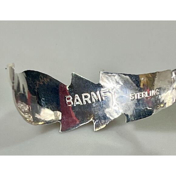 New Navajo Allen Barney Sterling Silver Pink Opal Feather Earrings Native SW - Picture 10 of 14